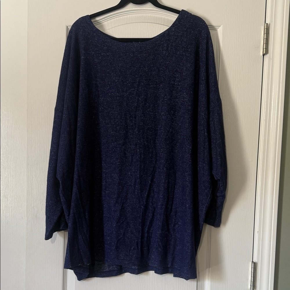 Susan Graver Lifestyle Navy Blue Oversized Sweater Size 4X
